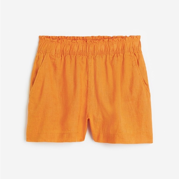 H&M Orange Linen Blend Shorts - Picture 3 of 6